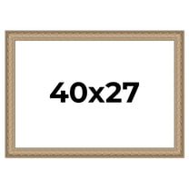 40x27 Frame Ornate Silver Beaded Solid Wood Picture Frame Width 2.5 Inches | Interior Depth 1