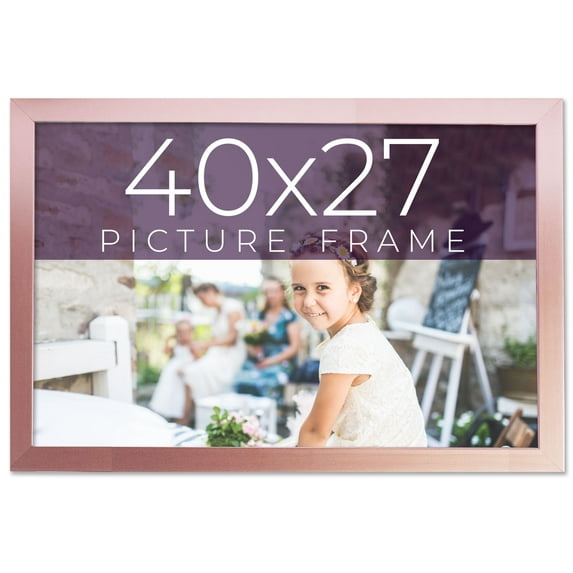 40x27 Frame Pink Real Wood Picture Frame Width 0.75 inches | Interior Frame Depth 0.5 inches | Rose