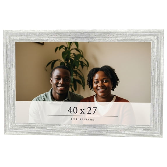 40x27 Frame White Real Wood Picture Frame Width 1.5 inches | Interior Frame Depth 0.5 inches | Barn
