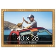 thumbnail image 1 of 40x28 Gold Thin Bamboo Picture Frame - UV Acrylic, Foam Board Backing, Hanging Hardware, 1 of 9