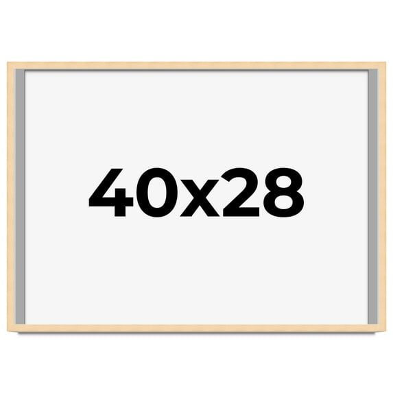 40x28 Frame Beige Real Wood Picture Frame Width 0.75 inches | Interior Frame Depth 0.5 inches |