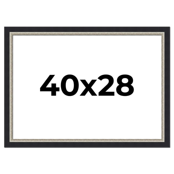 40x28 Frame Black Real Wood Picture Frame Width 2.25 Inches | Interior Frame Depth 0.5 Inches |