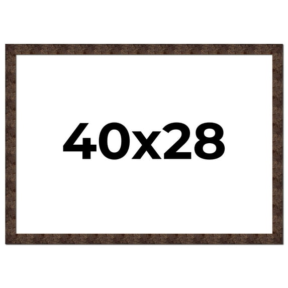 40x28 Frame Brown Burl Real Wood Picture Frame Width 1.625 Inches | Interior Frame Depth 0.5 Inches