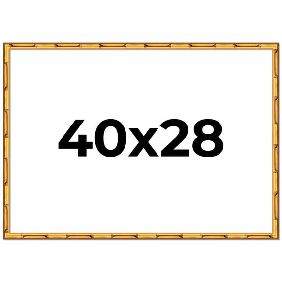 40x28 Frame Gold Bamboo Solid Wood Picture Frame | 1 Inch Moulding Width | Interior Frame Depth