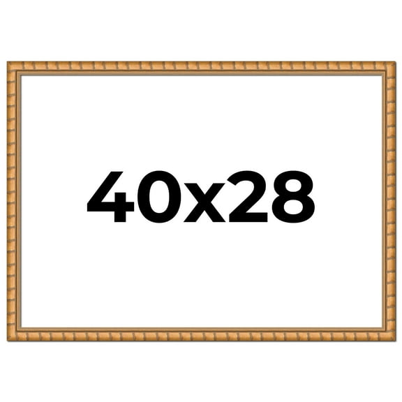40x28 Frame Gold Real Wood Picture Frame Width 1.5 inches | Interior Frame Depth 0.5 inches |