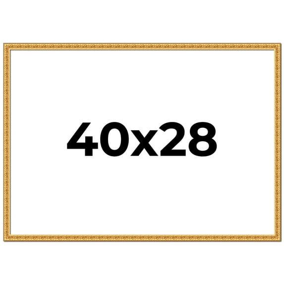 40x28 Frame Gold Real Wood Picture Frame Width 1 inches | Interior Frame Depth 0.5 inches | Edwina
