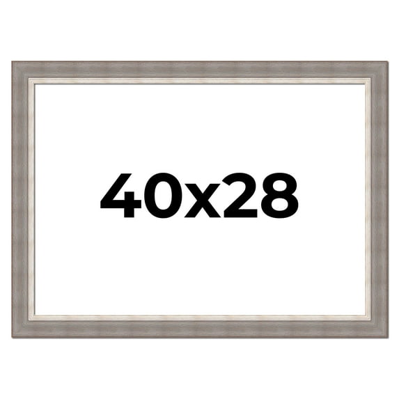 40x28 Frame Grey Real Wood Picture Frame Width 2.75 Inches | Interior Frame Depth 0.5 Inches |