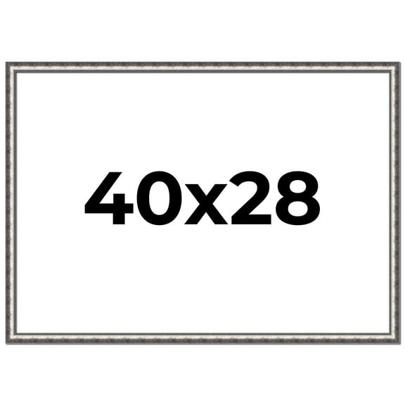 40x28 Frame Silver Real Wood Picture Frame Width 1.125 Inches | Interior Frame Depth 0.5 Inches |