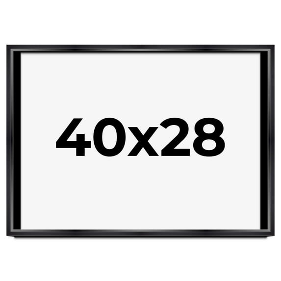 40x28 Shadow Box Frame Black | 1.25 inches Deep Real Wood Contemporary Shadowbox Display Frame | UV