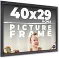 thumbnail image 1 of 40x29 Frame Black Passaggi Solid Wood Picture Frame Width 1.5 Inches | Interior Depth 0.5 Inches |, 1 of 8