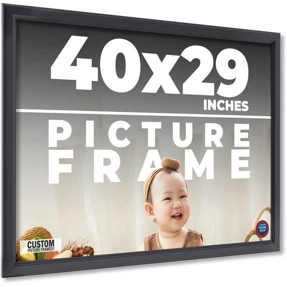 40x29 Frame Black Passaggi Solid Wood Picture Frame Width 1.5 Inches | Interior Depth 0.5 Inches |