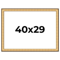 40x29 Frame Gold Plein Aire Solid Wood Picture Frame Width 2 Inches | Interior Frame Depth 0.5