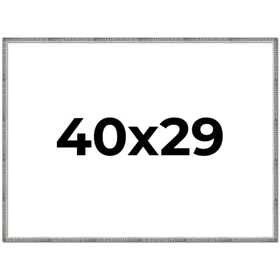 40x29 Frame Silver Grey Distressed Solid Wood Picture Frame | 0.75 Inch Moulding Width | Interior