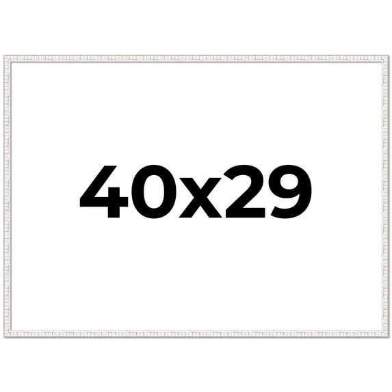 40x29 Frame White Scuffed Rustic Solid Wood Picture Frame | 0.75 Inch Moulding Width| Includes UV