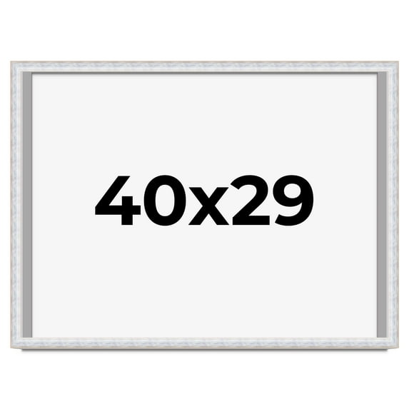 40x29 Shadow Box Frame Silver | 1.625 Inches Deep Real Wood Contemporary Shadowbox Display Frame |