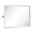 thumbnail image 1 of 40x30'' Farmhouse Chrome Metal Framed Pivot Rectangle Bathroom Mirror Rounded Rectangular Tilting Beveled Vanity Mirrors, 1 of 8