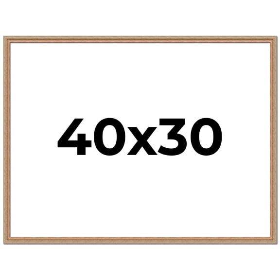 40x30 Frame Brown 60's Wooden Cabinet Solid Wood Picture Frame | 1 Inch Moulding Width | Complete