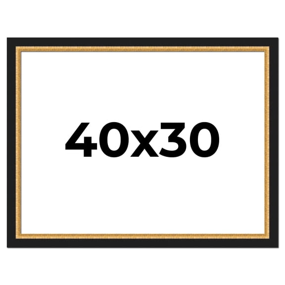 40x30 Frame Gold Real Wood Picture Frame Width 2.25 Inches | Interior Frame Depth 0.5 Inches |