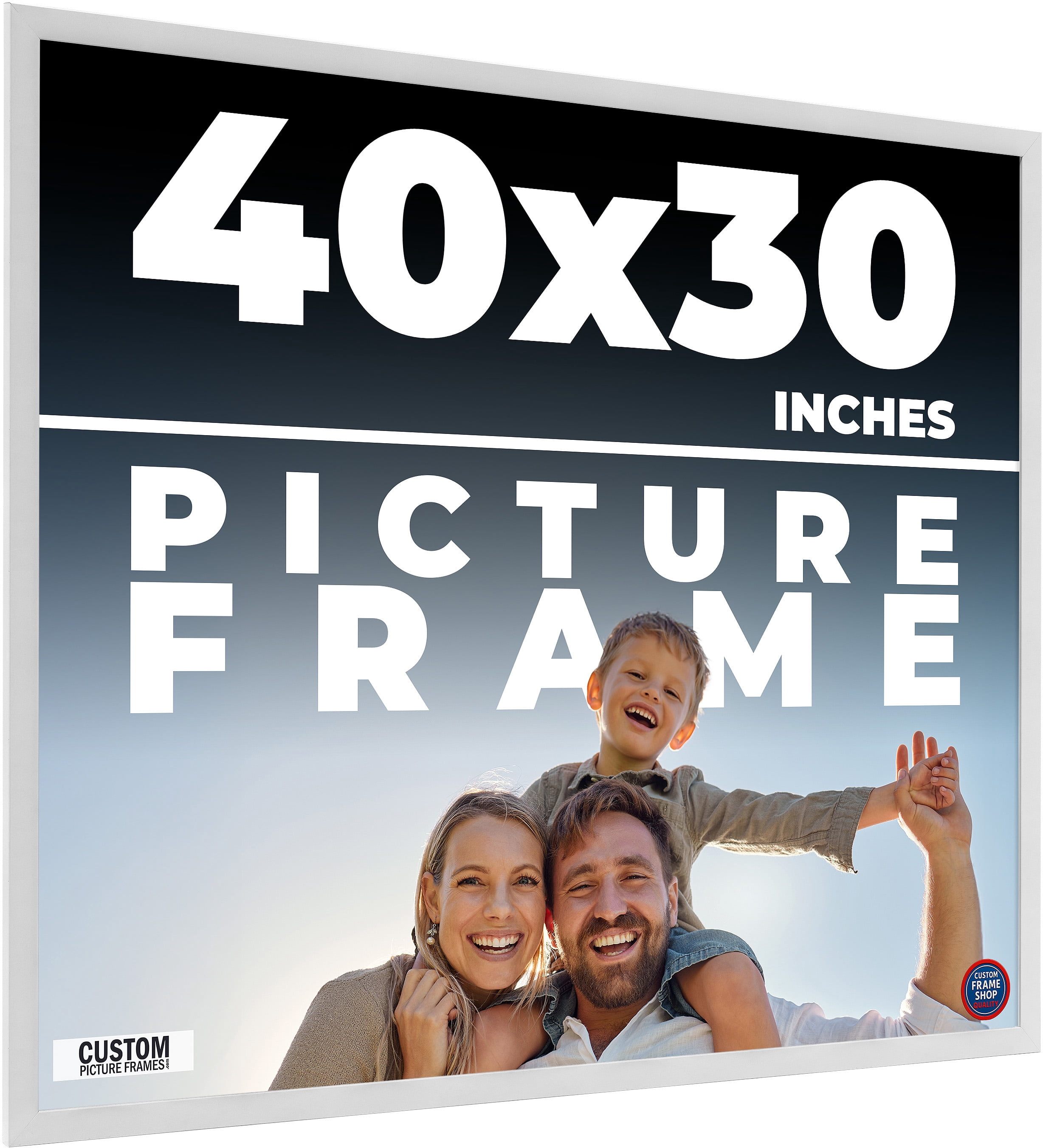 40x30 Frame White Real Wood Picture Frame Width 0.75 inches | Interior ...