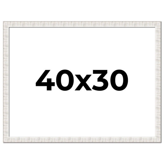 40x30 Frame White Sonoma Rustic Wood Picture Frame | 1.5 Inch Moulding Width | Complete with UV