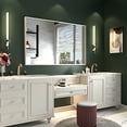 thumbnail image 1 of 40x30 Inch Metal White Frame Mirror for Bathroom, Brushed Rectangular Corner Vanity, Lightweight Deep Set Design Large Wall Mirrors Decorative, Hangs Horizontal & Vertical, 1 of 7