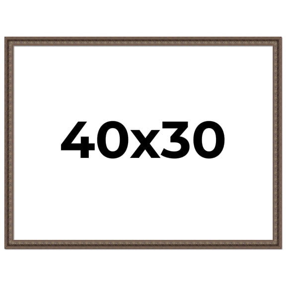 40x30 Ornate Brown Real Wood Picture Frame Width 1.5 Inches | Interior Frame Depth 0.5 Inches |