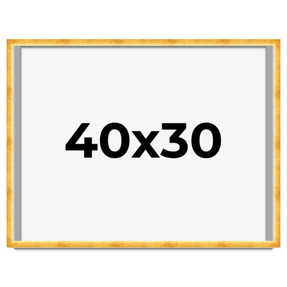 40x30 Shadow Box Frame Gold | 1.625 Inches Deep Real Wood Traditional Shadowbox Display Frame | UV