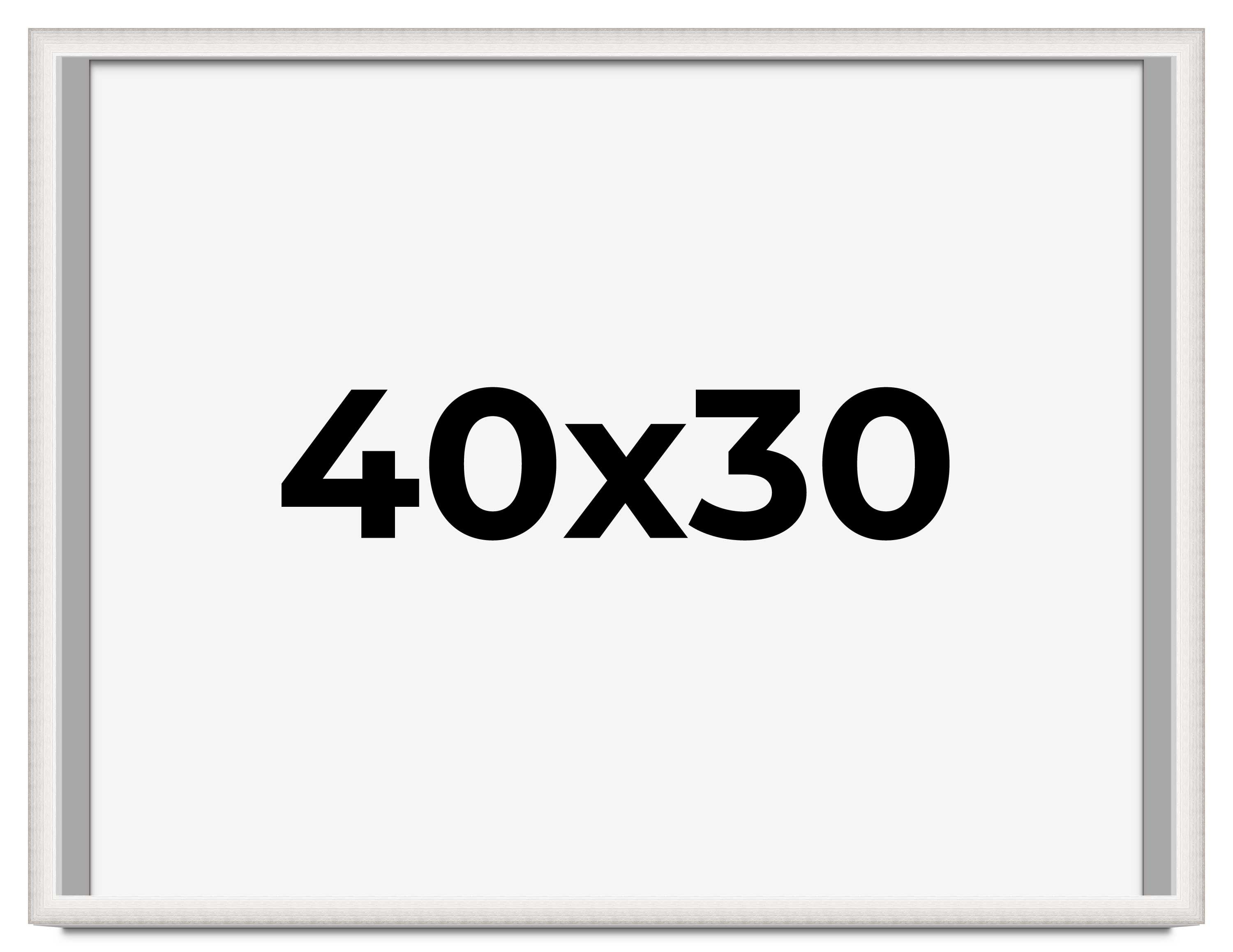 40x30 Shadow Box Silver Brushed Striped Display Frame | 1.625 Inches ...
