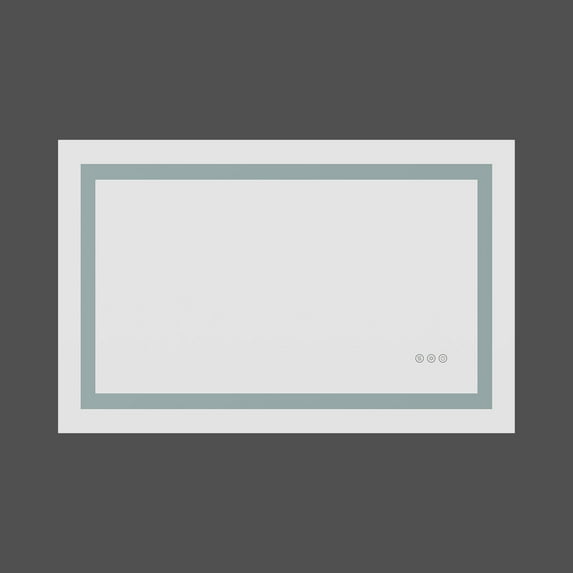 40x30 inch LED Lighted Bathroom Mirror with Anti-Fog, with Front and Backlight, Wall Mounted Vanity Mirror with Smart Touch Button, Memory Function, Adjustable light 3 Colors