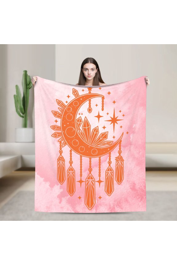 40x30 inches Soft Flannel Blanket for Couch Cozy Warm Plush Blanket Comforter Lightweight Fleece Throw Blanket Gift for Women Mom Spiritual Decor for Bedroom Living Room Dormitory, Pink