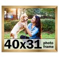 thumbnail image 1 of 40x31 Frame Gold Bronze Modern Solid Wood Picture Frame | 0.75 Inch Moulding Width | Includes UV, 1 of 8