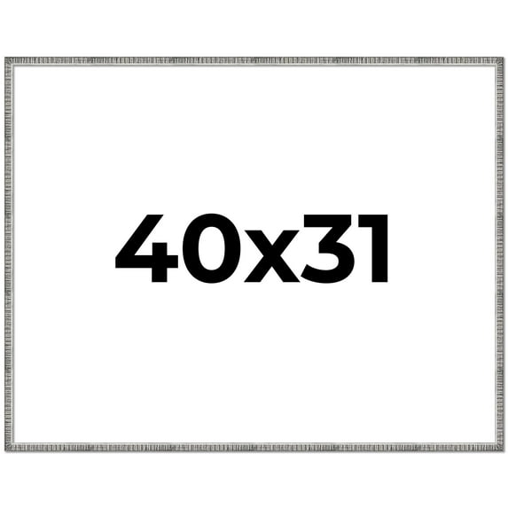 40x31 Frame Silver Picture Frame - Complete Modern Photo Frame Includes UV Acrylic Shatter Guard