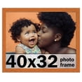 thumbnail image 1 of 40x32 Frame Honey Pecan Brown Picture Frame - Modern Photo Frame Includes UV Acrylic Shatter Guard, 1 of 8