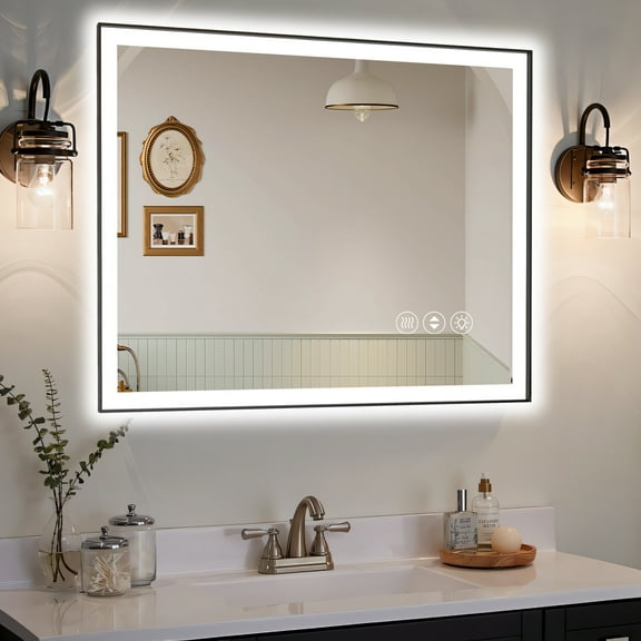 40x32 Inch Frameless LED Bathroom Mirror,Smart Mirror
