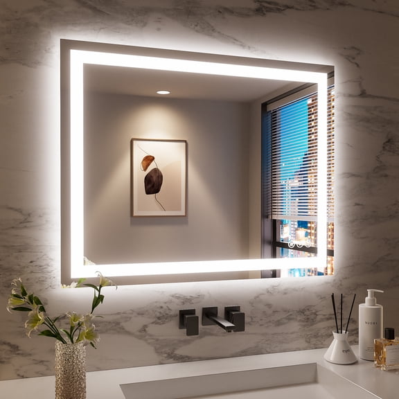 40x32 Inch Frameless LED Bathroom Mirror,Smart Mirror
