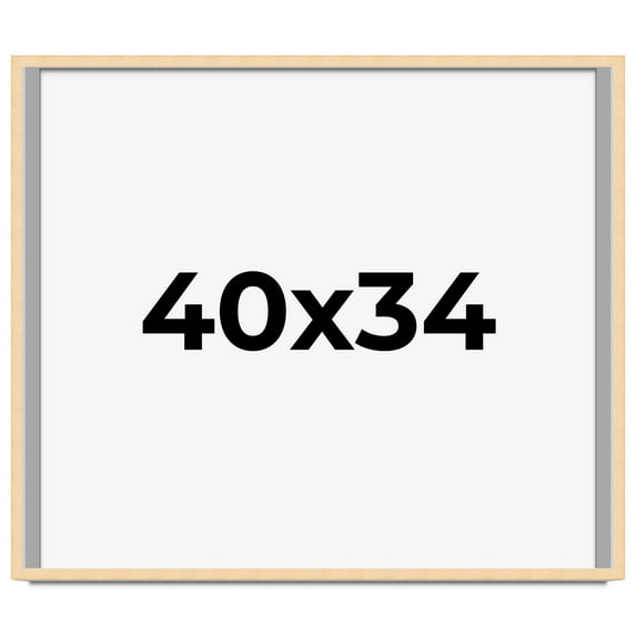 40x34 Frame Natural Wood Picture Frame | 0.75 Inch Moulding Width | with UV Acrylic Plexiglass,