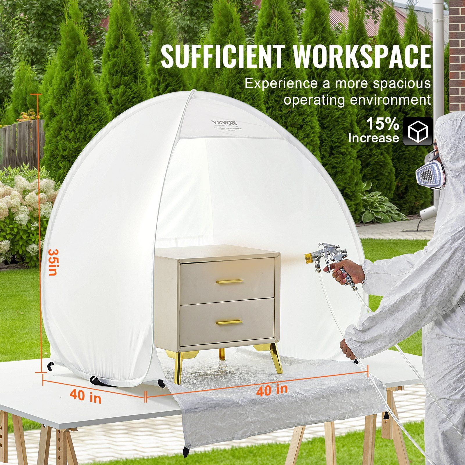 40x35x40 Inch Portable Spray Paint Tent Booth Pop Up Shelter – Ideal for Hobbyists & Crafters