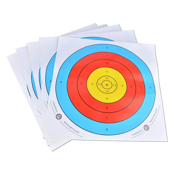 40x40cm Coated Paper Target Sheets, 36.7cm Diameter Target Rings, 10 Sheets, Durable Shooting Practice Targets