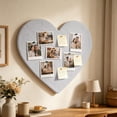 thumbnail image 1 of 40x40cm Heart Shaped Felt Photo Board, Polyester Fiber Wall Note Display Panel, Pin Friendly Memory Organizer, Decorative Bedroom Living Room Picture Collage Wall Decor, 1 of 6