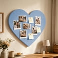 thumbnail image 1 of 40x40cm Heart Shaped Felt Photo Board, Polyester Fiber Wall Note Display Panel, Pin Friendly Memory Organizer, Decorative Bedroom Living Room Picture Collage Wall Decor, 1 of 6
