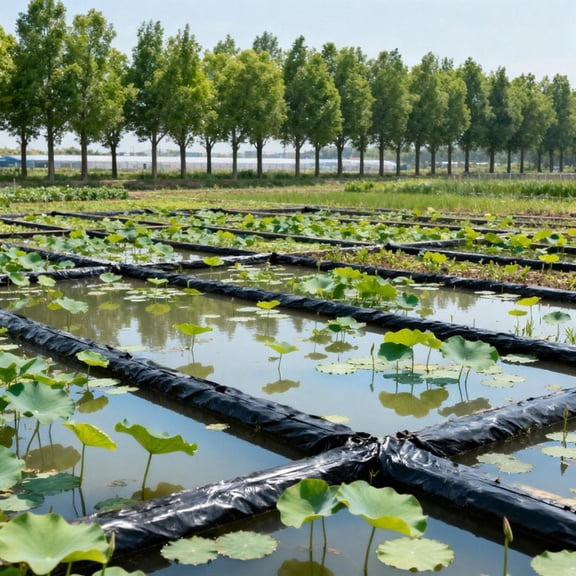 40x40ft Fish Pond Liner, HDPE for Aquatic Gardens, Stormwater Management, and Eco-Friendly Waterfall Installations
