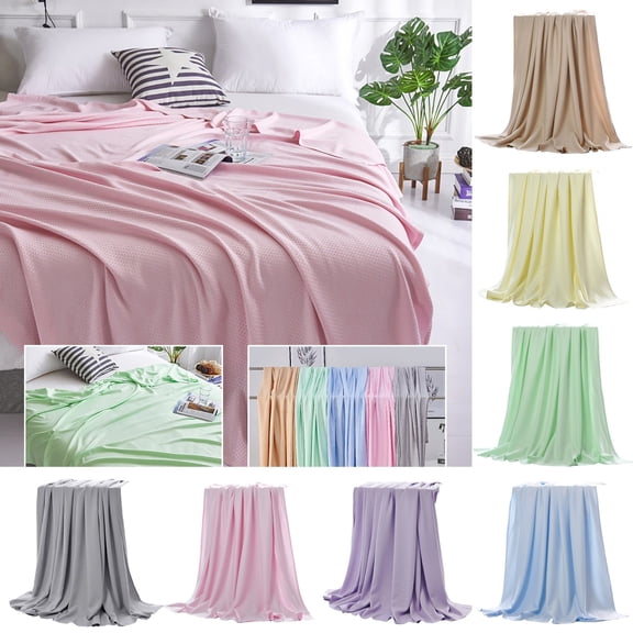 40x48 Inch Lightweight Breathable Summer Bed Blanket for Hot Sleepers All-Season Cooling Throw for Nighttime Comfort and Travel, Light Green