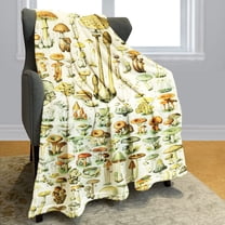 40x50 Vintage Mushroom Reference Blanket Lightweight Super Soft Fleece Throw for Couch
