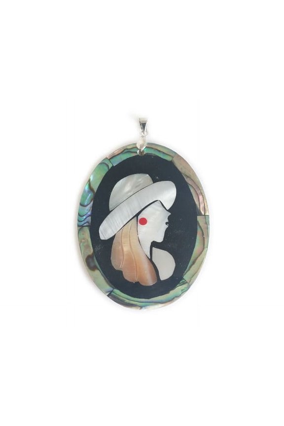 40x54mm Style B Multi Shell Lady Face Oval Pendant ForJewelry Making