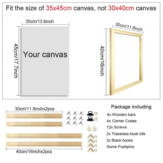 40x60 50x70 60x90 60x120 DIY Wood Frame Kit for Canvas Oil Painting Frame Bars Wood Frame for Diamond Painting Wall Art Frame