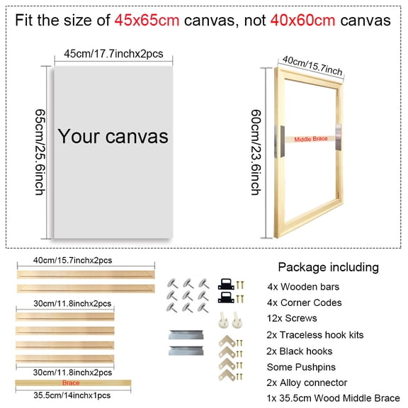 40x60 50x70 60x90 60x120 DIY Wood Frame Kit for Canvas Oil Painting Frame Bars Wood Frame for Diamond Painting Wall Art Frame