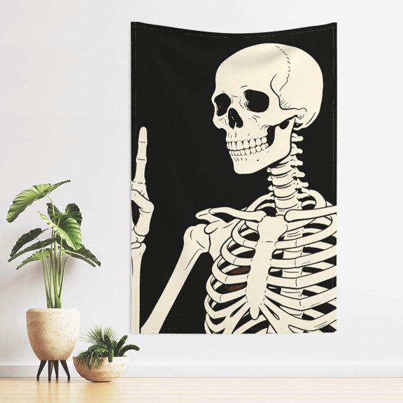 40x60 Inch Tapestry Soft Fade Resistant Fabric Wall Hanging Human Skeleton Skull Lightweight Easy to Hang Decor for Bedroom Living Room Dorm Apartment