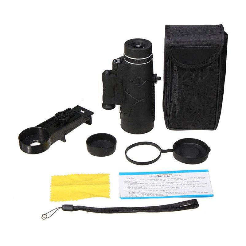 40x60 Portable Optical Monocular Telescope Day Night Vision+Phone Clip