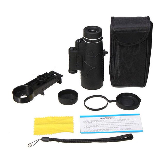 40x60 Portable Optical Monocular Telescope Day Night Vision+Phone Clip