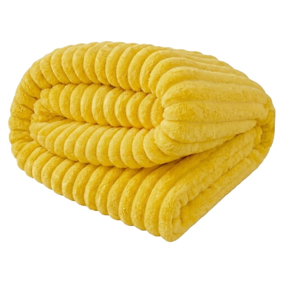 40x60" Thickened Striped Flannel Nap Throw Blanket, Soft Plush Magic Fleece Cozy Cover for Sofa Bed Office Daily Rest Cold Weather Use